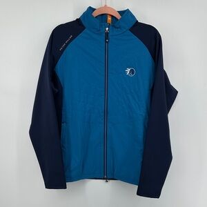 Peter Millar Wind&Water Resistant Men's Teal&Navy Performance Golf Jacket SzL